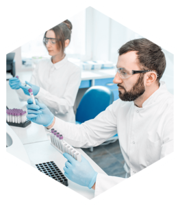 Photo of scientists testing samples